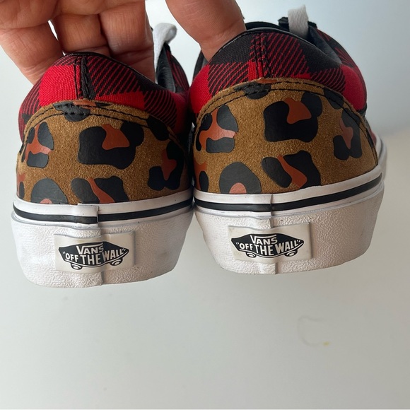 Vans Old Skool Buffalo Plaid/Leopard Print - women's 7.5 -- men's 6 NWOB - Picture 4 of 7
